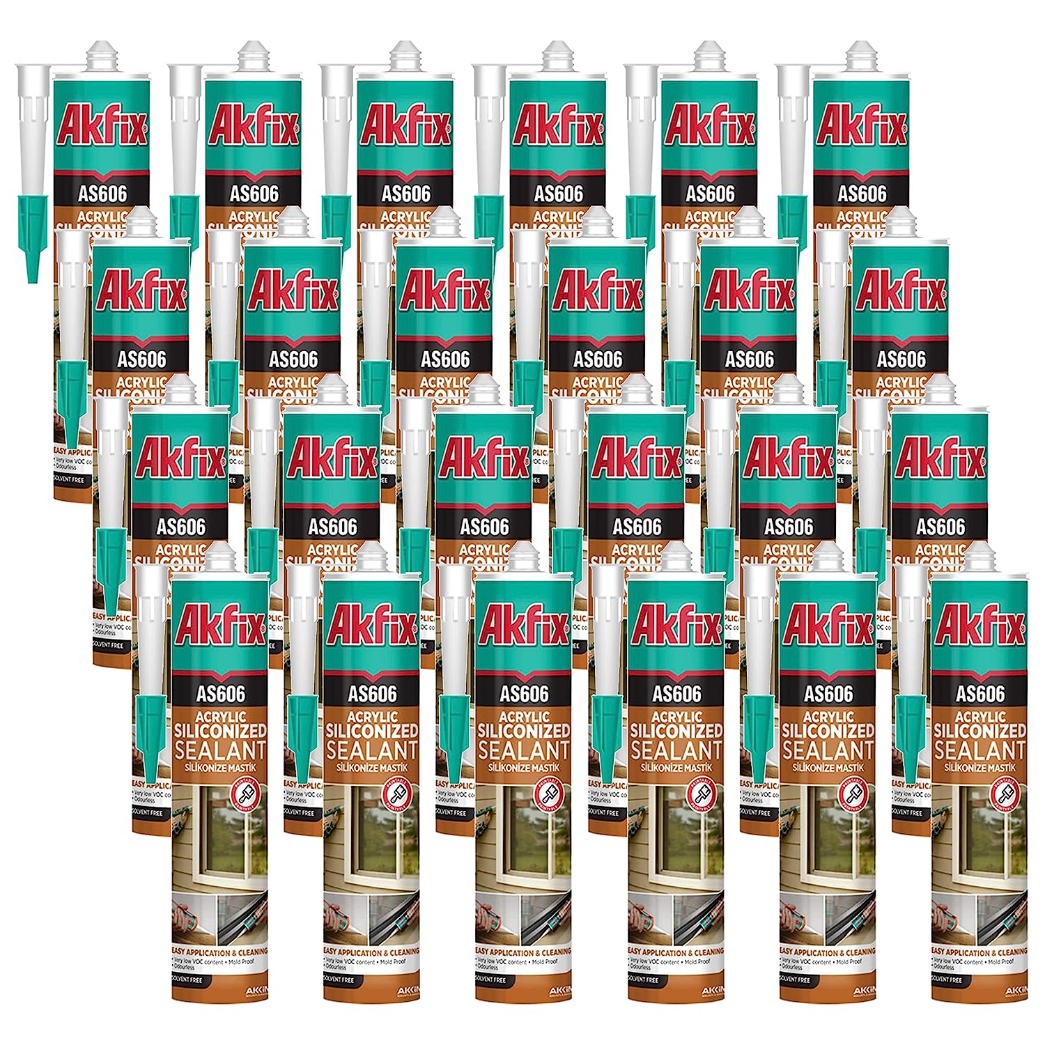 Akfix AS606 Siliconized Acrylic Sealant White, 10.1 fl oz