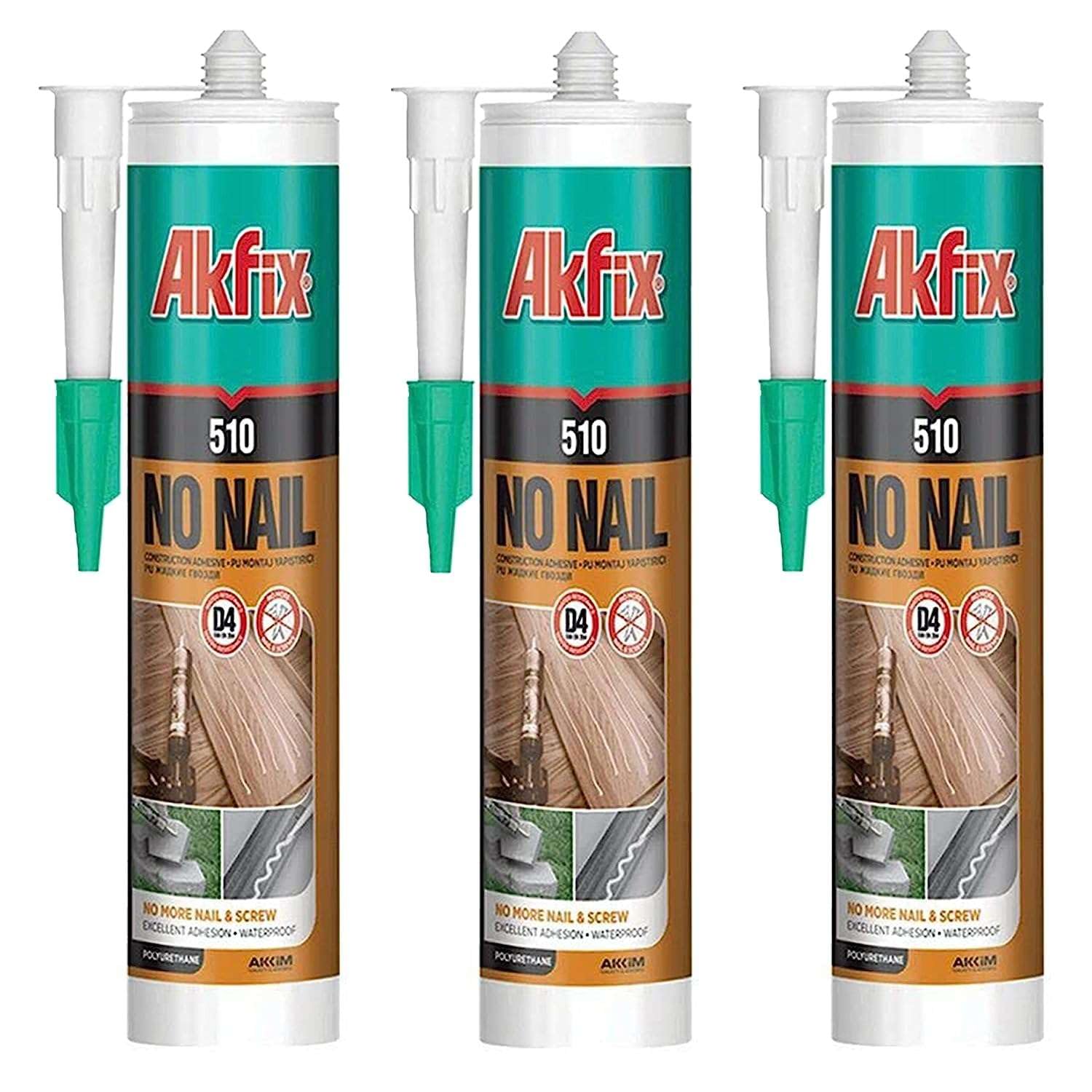 Akfix 510 Adhesivo para la construcción sin clavos 10.5 oz/310 ml