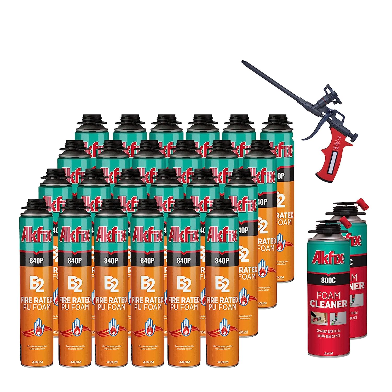 Akfix 840P B2 Fire Rated PU Gun Foam 25.3 oz