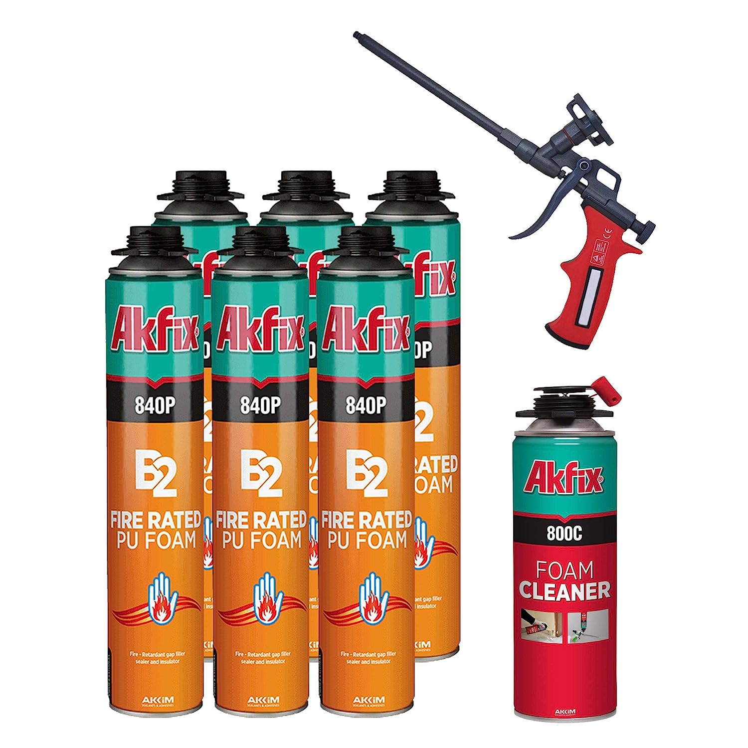 Akfix 840P B2 Fire Rated PU Gun Foam 25.3 oz