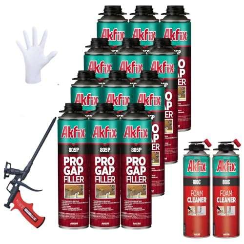 Akfix 805P Pro Gap Filler Gun Foam, Polyurethane Foam, 29 oz