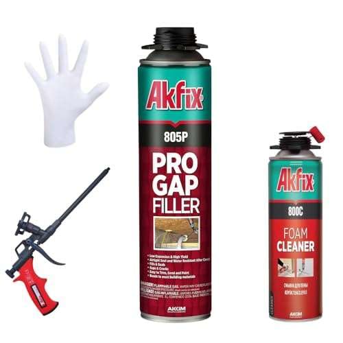 Akfix 805P Pro Gap Filler Gun Foam, Polyurethane Foam, 29 oz