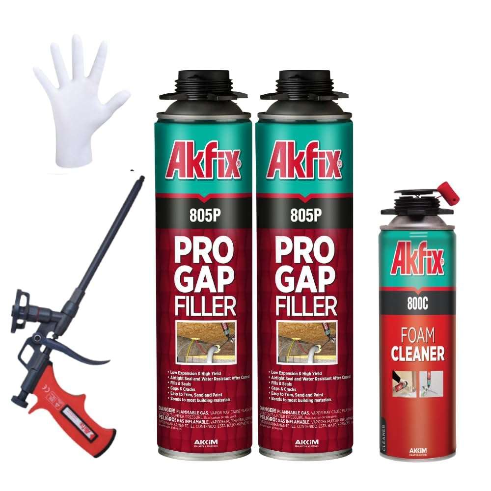 Akfix 805P Pro Gap Filler Gun Foam, Polyurethane Foam, 29 oz