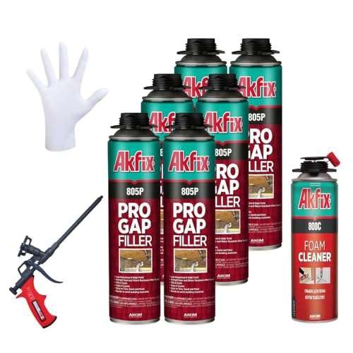 Akfix 805P Pro Gap Filler Gun Foam, Polyurethane Foam, 29 oz