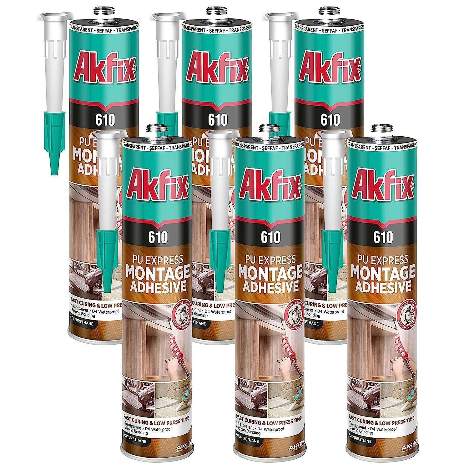Akfix 610 Pu No Nail Pro Adhesivo Clear-10.5 Oz/310Ml
