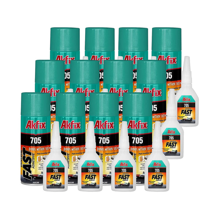 Adhesivo superrápido Akfix 705 (pegamento CA (3,50 oz.) con activador de adhesivo en aerosol (13,50 fl oz.)