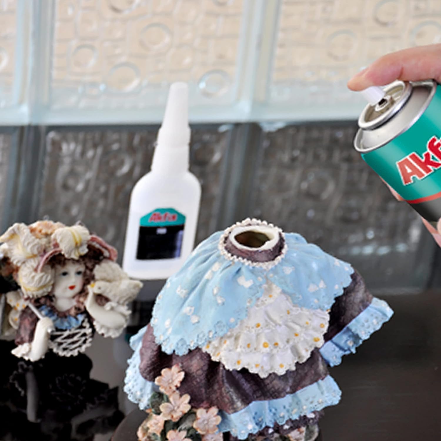 Akfix 710 Kit de piedra y mármol (pegamento CA 1.70 oz.) con activador de adhesivo en aerosol (6.70 fl oz.)