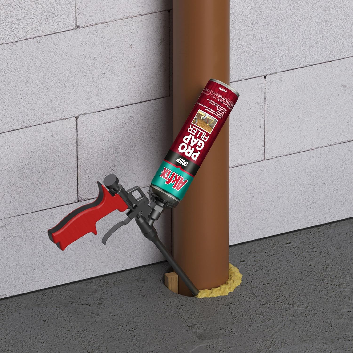 Akfix 805P Pro Gap Filler Gun Foam, Polyurethane Foam, 29 oz