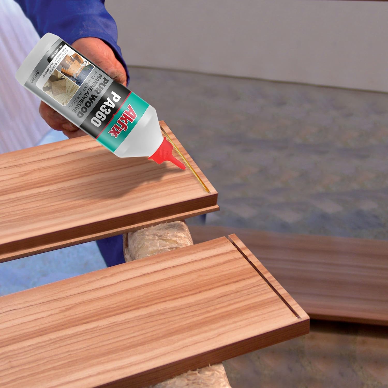Akfix PA360 PUR Pegamento para Madera (Adhesivo Marino) 19.8 Oz/ 560Gr
