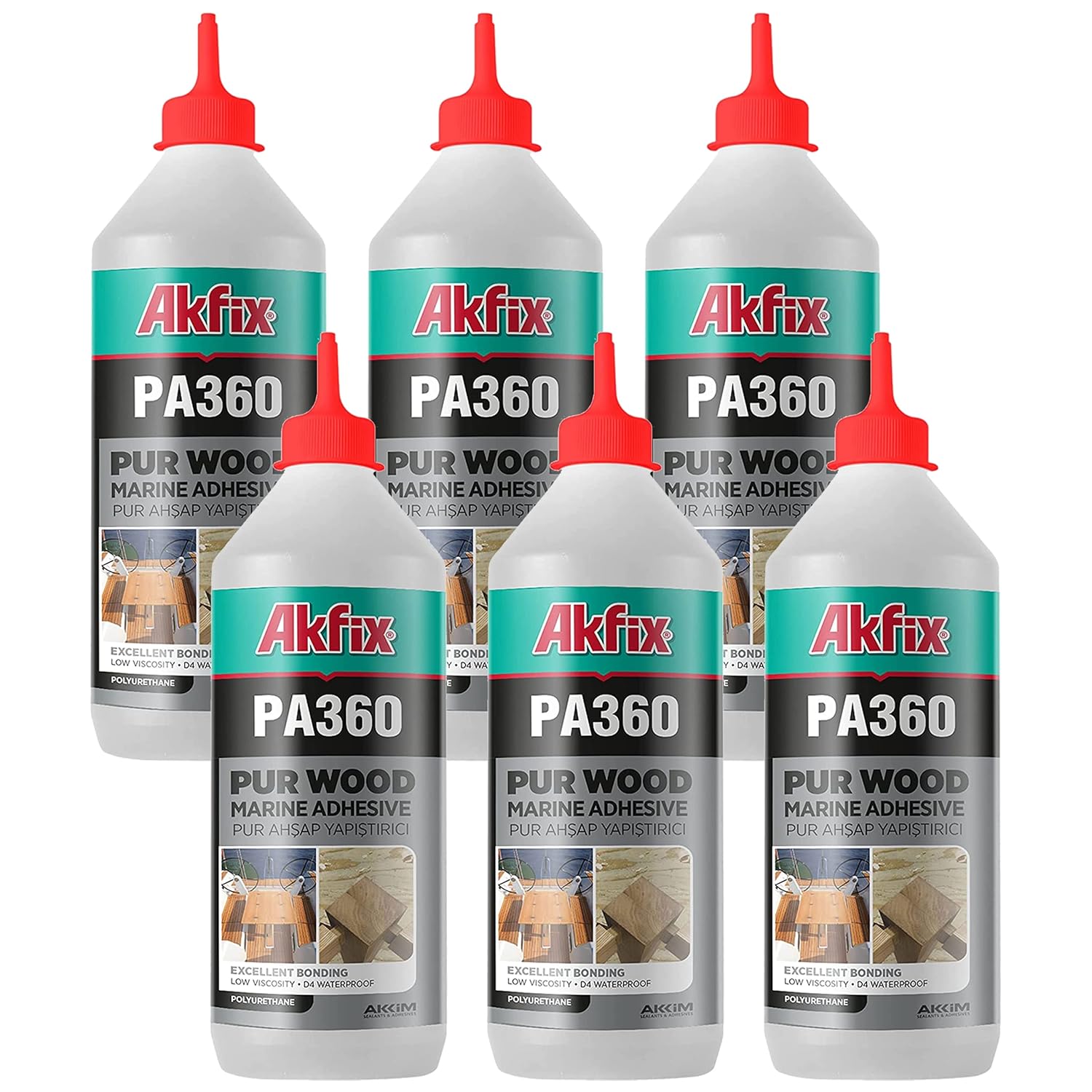 Akfix PA360 PUR Pegamento para Madera (Adhesivo Marino) 19.8 Oz/ 560Gr