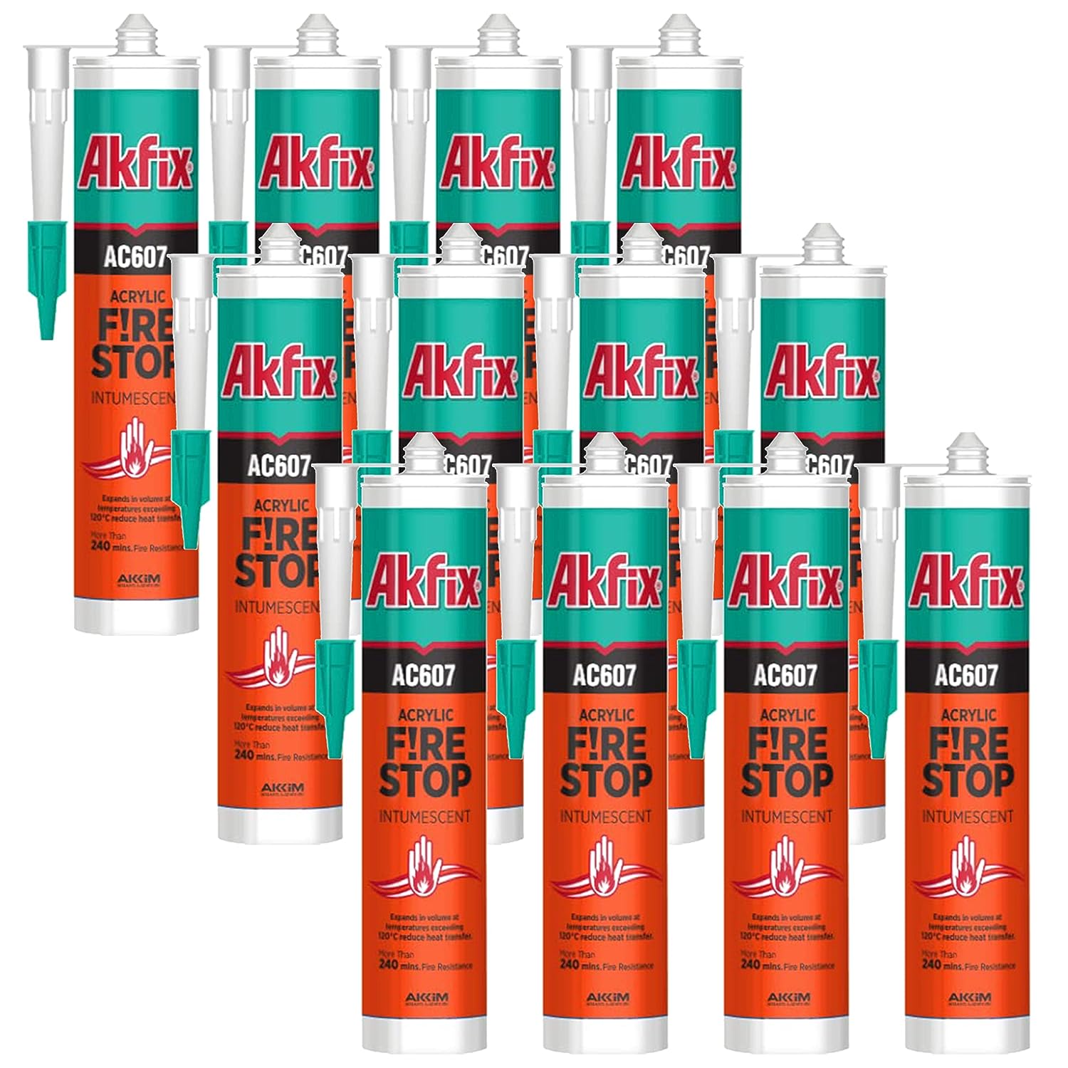 Akfix AC607 Fire Rated Acrylic Sealant White-10.5 fl oz