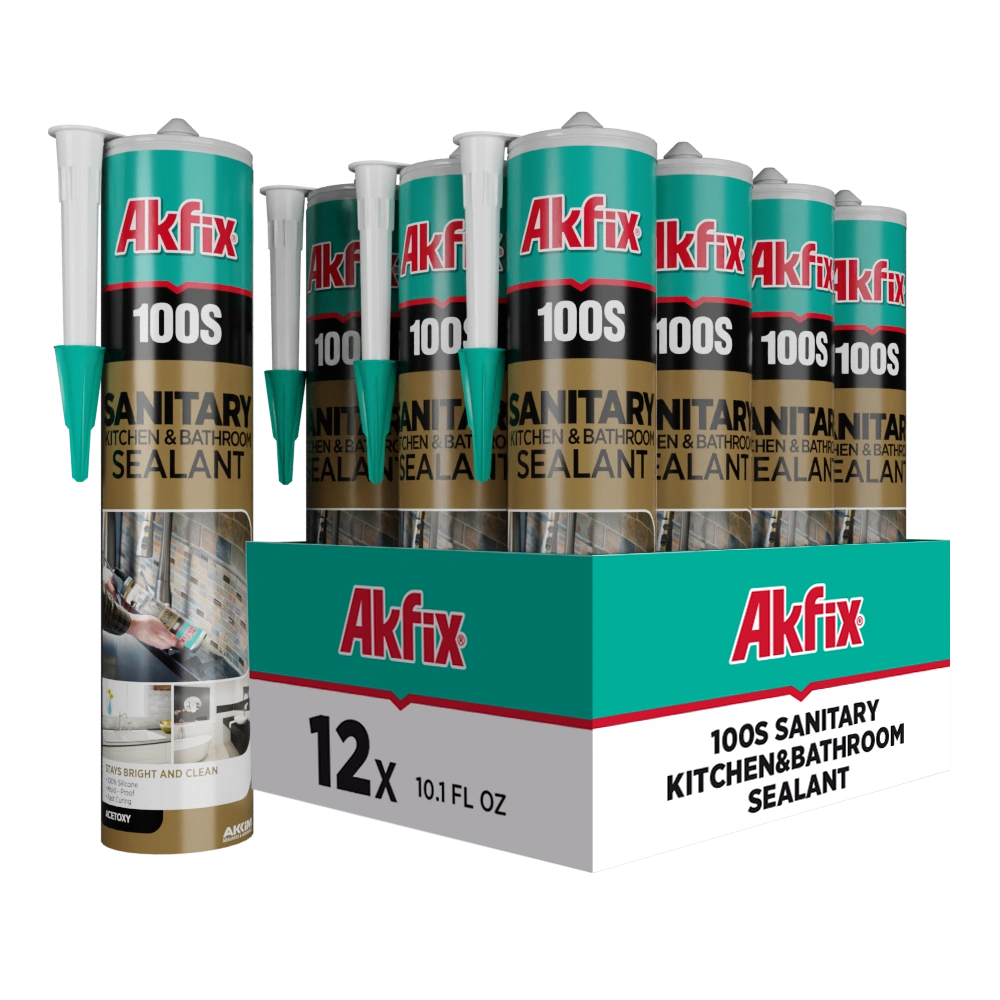 Akfix 100S Kitchen and Bath Silicone - White 10.1 fl oz