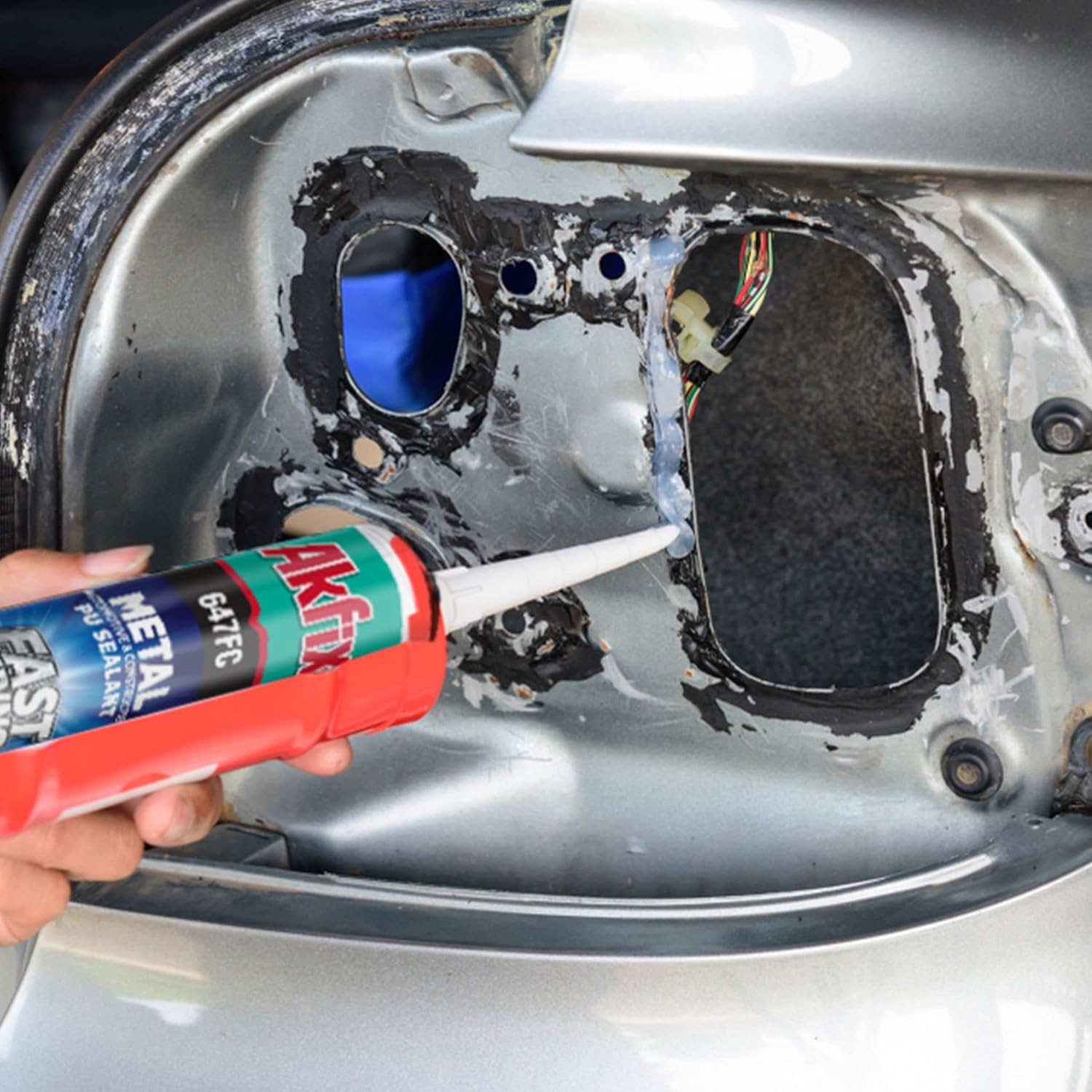 Akfix 647FC Fast Curing White Seam Sealer Automotive – Polyurethane Adhesive, 10.1 fl oz
