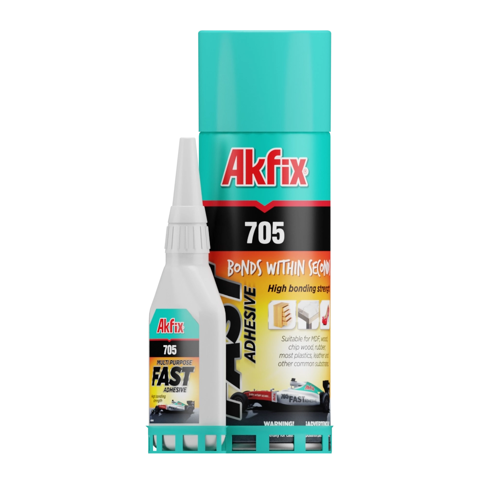 Akfix 705 Superfast Adhesive (CA Glue (0.80 fl oz) with Spray Adhesive Activator (3.30 fl oz))