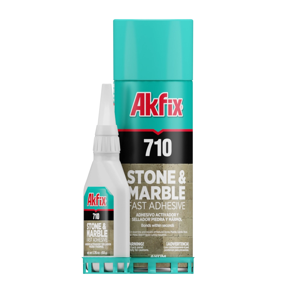 Akfix 710 Stone & Marble Kit (CA Glue 1.70 fl oz.) with Spray Adhesive Activator (6.70 fl oz.)