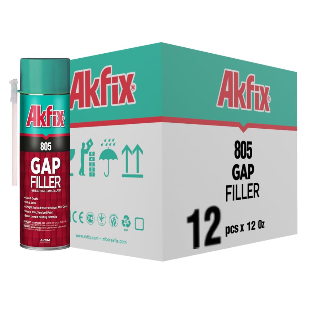 Akfix 805 Gap Filler Foam - Polyurethane Straw Foam, 12oz /25 oz