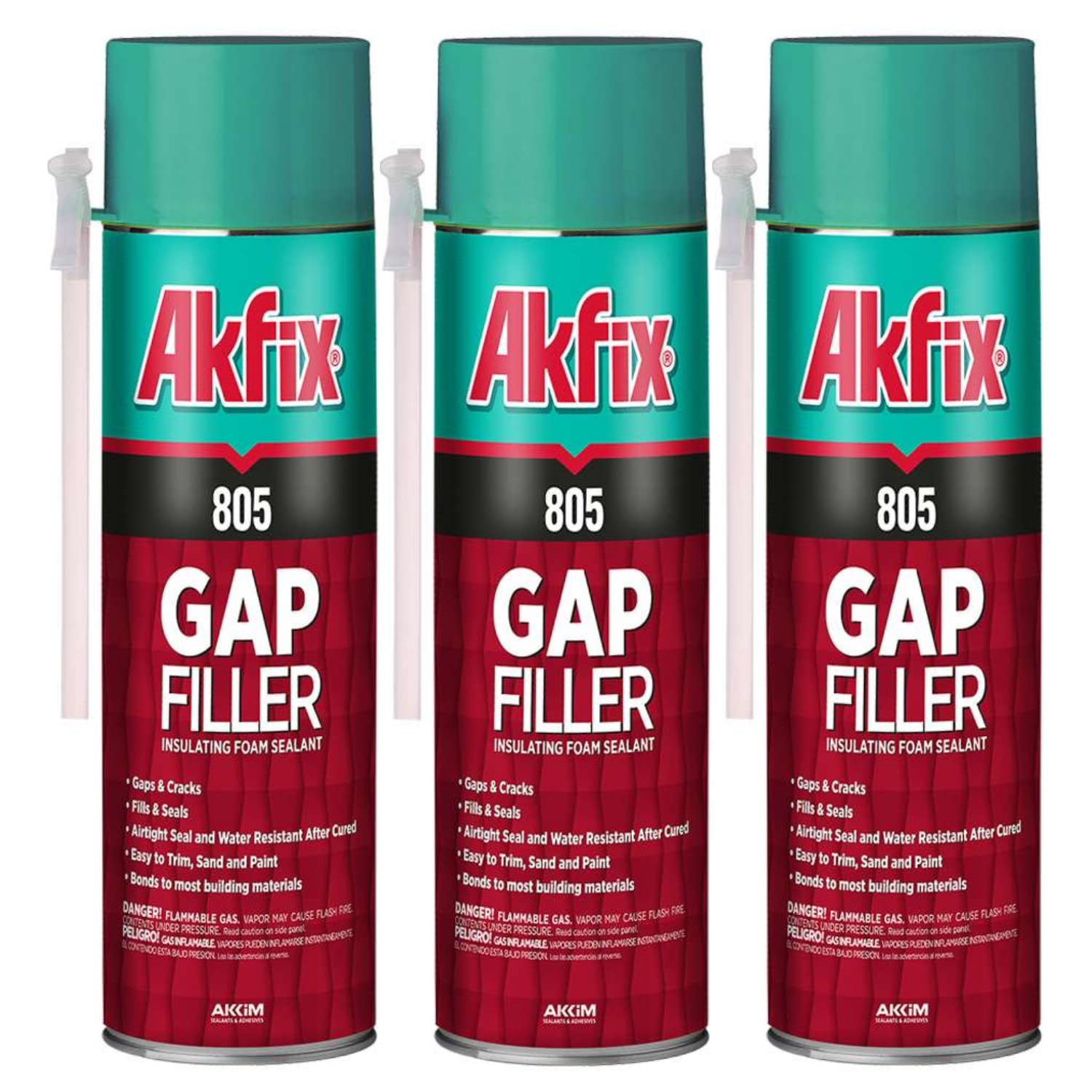 Akfix 805 Gap Filler Foam - Polyurethane Straw Foam, 12oz /25 oz