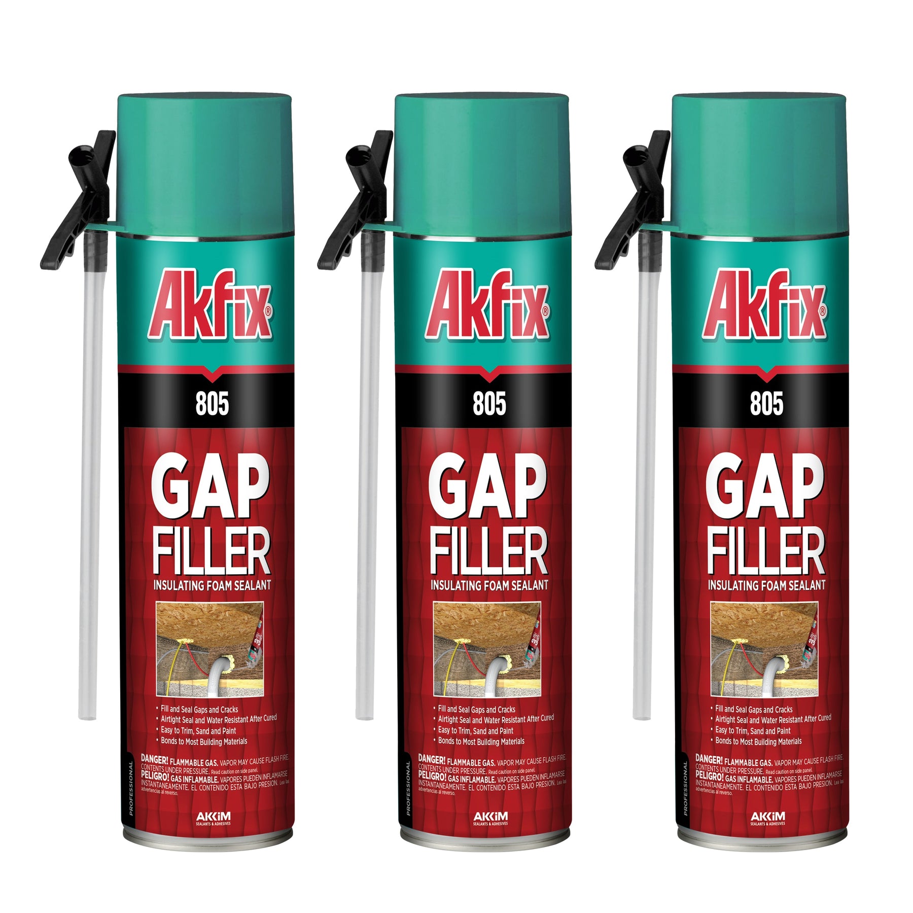 Akfix 805 Gap Filler Foam - Polyurethane Straw Foam, 12oz /25 oz