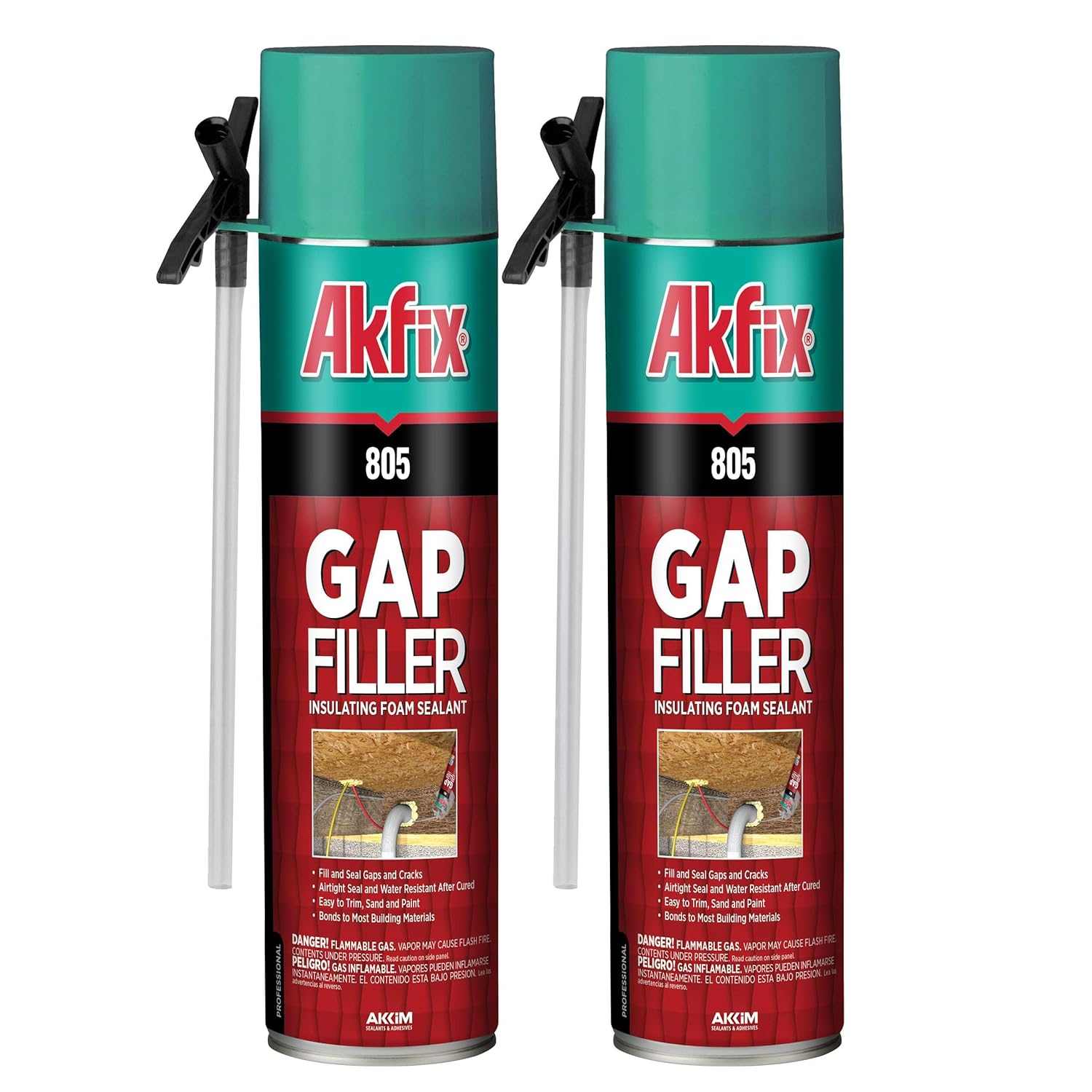 Akfix 805 Gap Filler Foam - Polyurethane Straw Foam, 12oz /25 oz