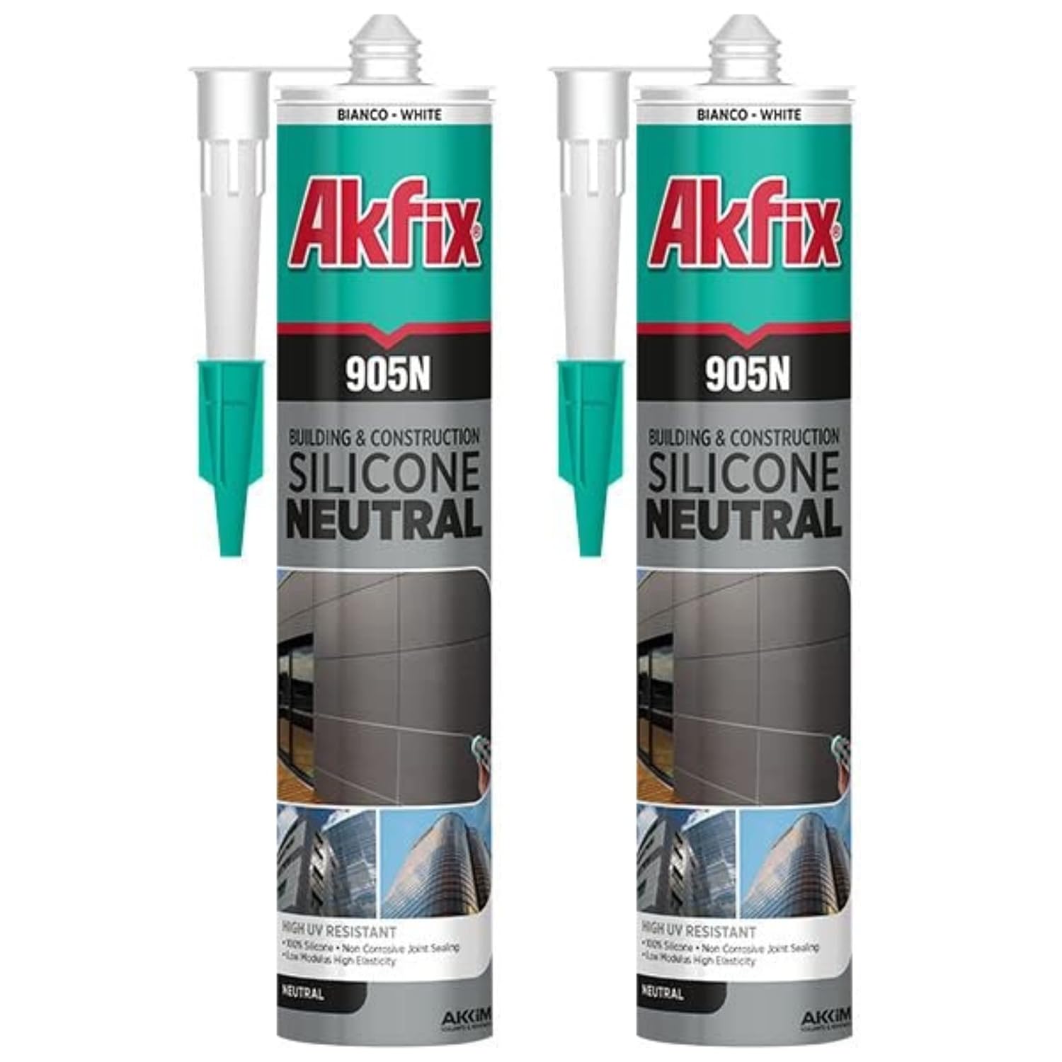 Akfix 905N Neutral 100% Pro Sellador de silicona (edificación y construcción) 10.5 oz/310 ml