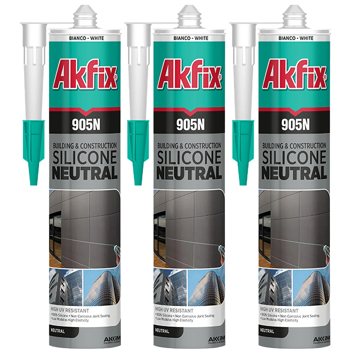 Akfix 905N Neutral 100% Pro Sellador de silicona (edificación y construcción) 10.5 oz/310 ml