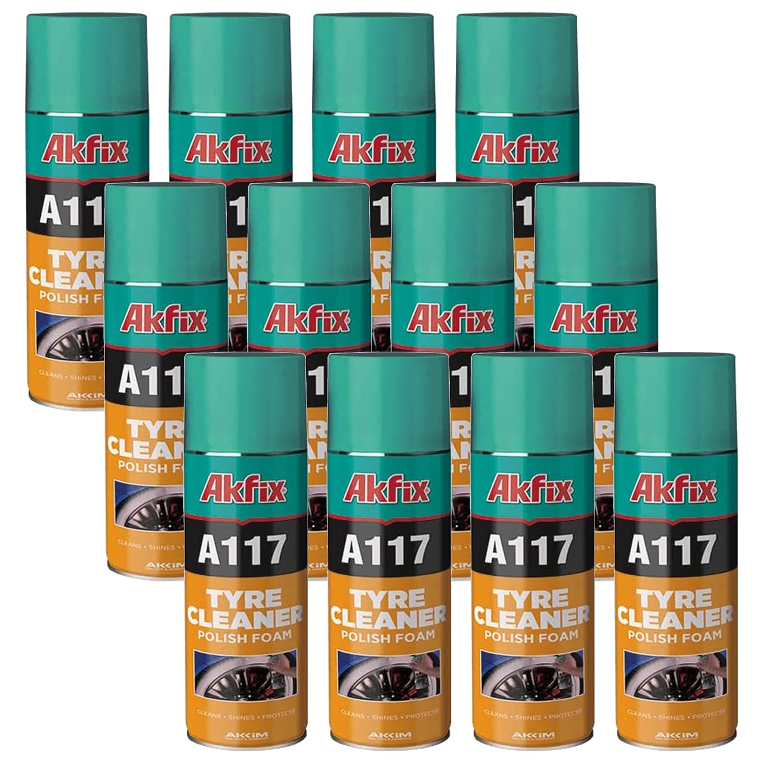 Akfix A117 Limpiador de llantas y espuma pulidora 16.9 OZ/500Ml