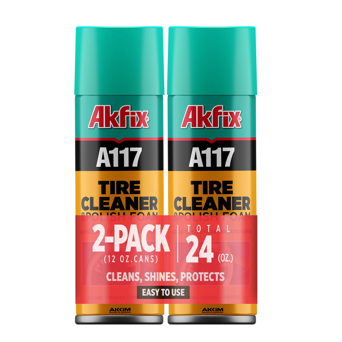 Akfix A117 Limpiador de llantas y espuma pulidora 16.9 OZ/500Ml