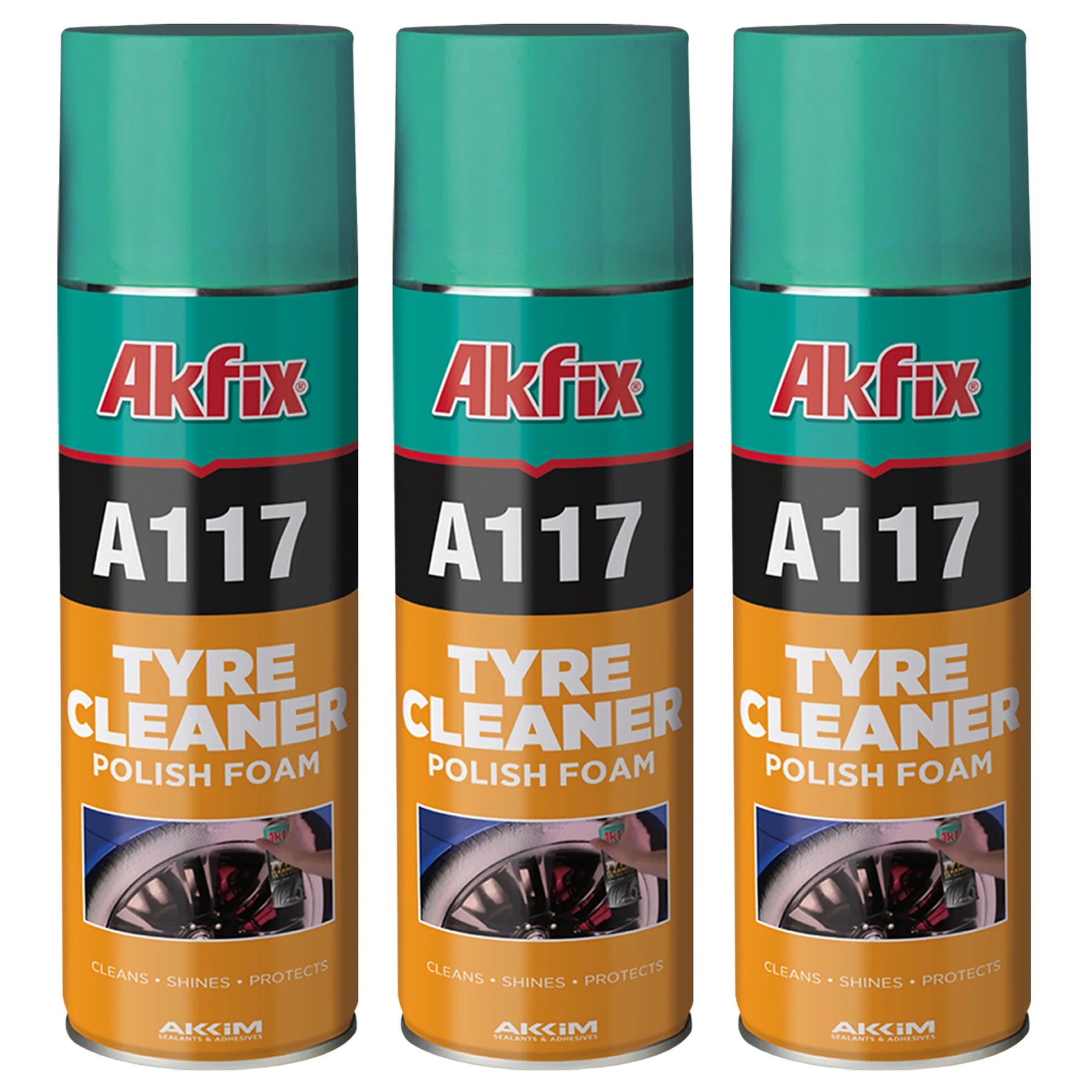 Akfix A117 Tire Cleaner and Polish Foam 16.9 OZ/500Ml