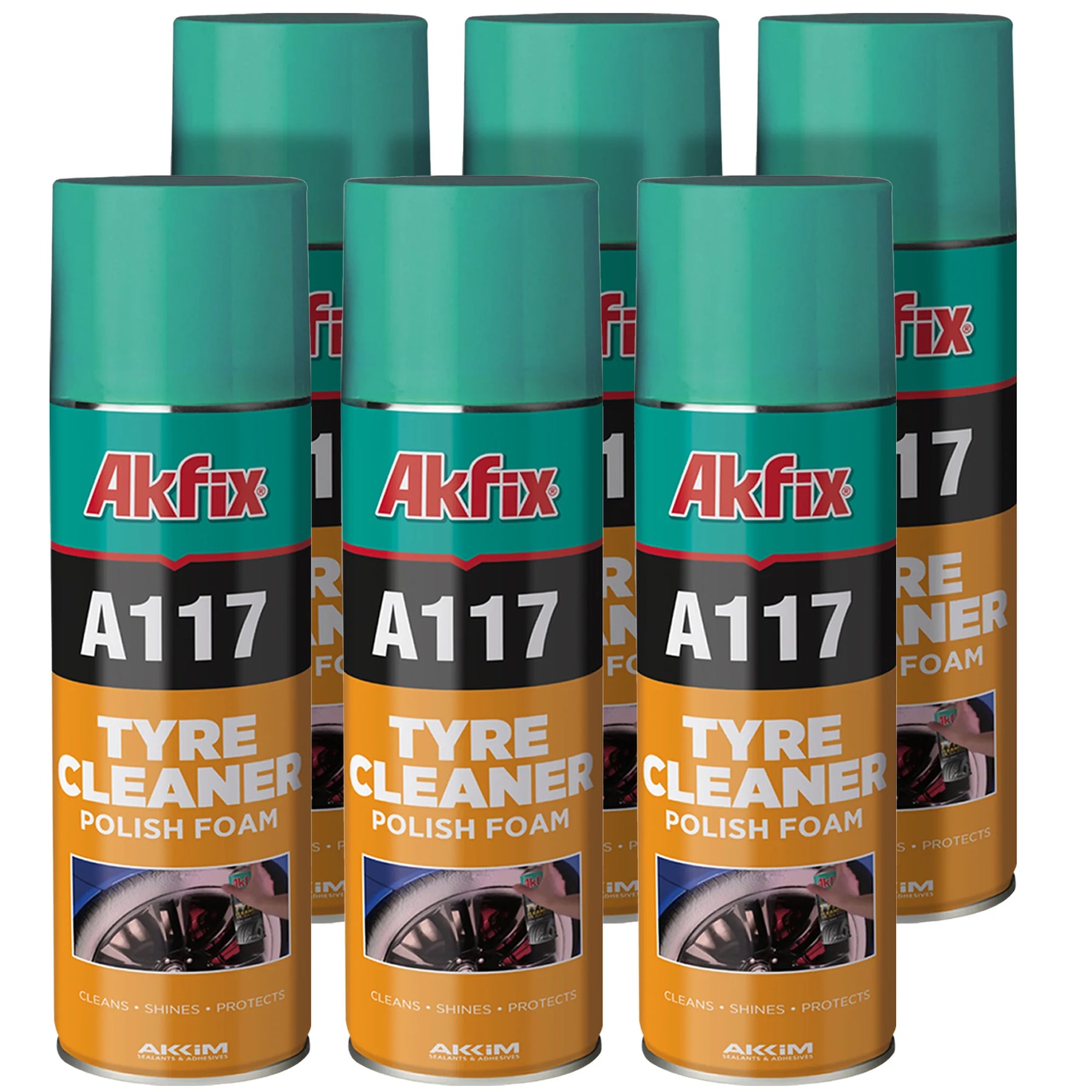 Akfix A117 Tire Cleaner and Polish Foam 16.9 OZ/500Ml