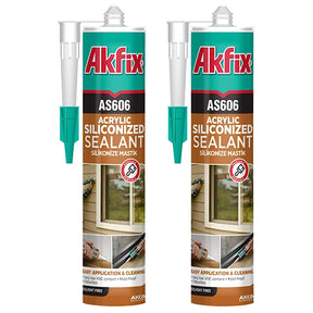 Akfix AS606 Siliconized Acrylic Sealant White-10.5 Oz/310Ml