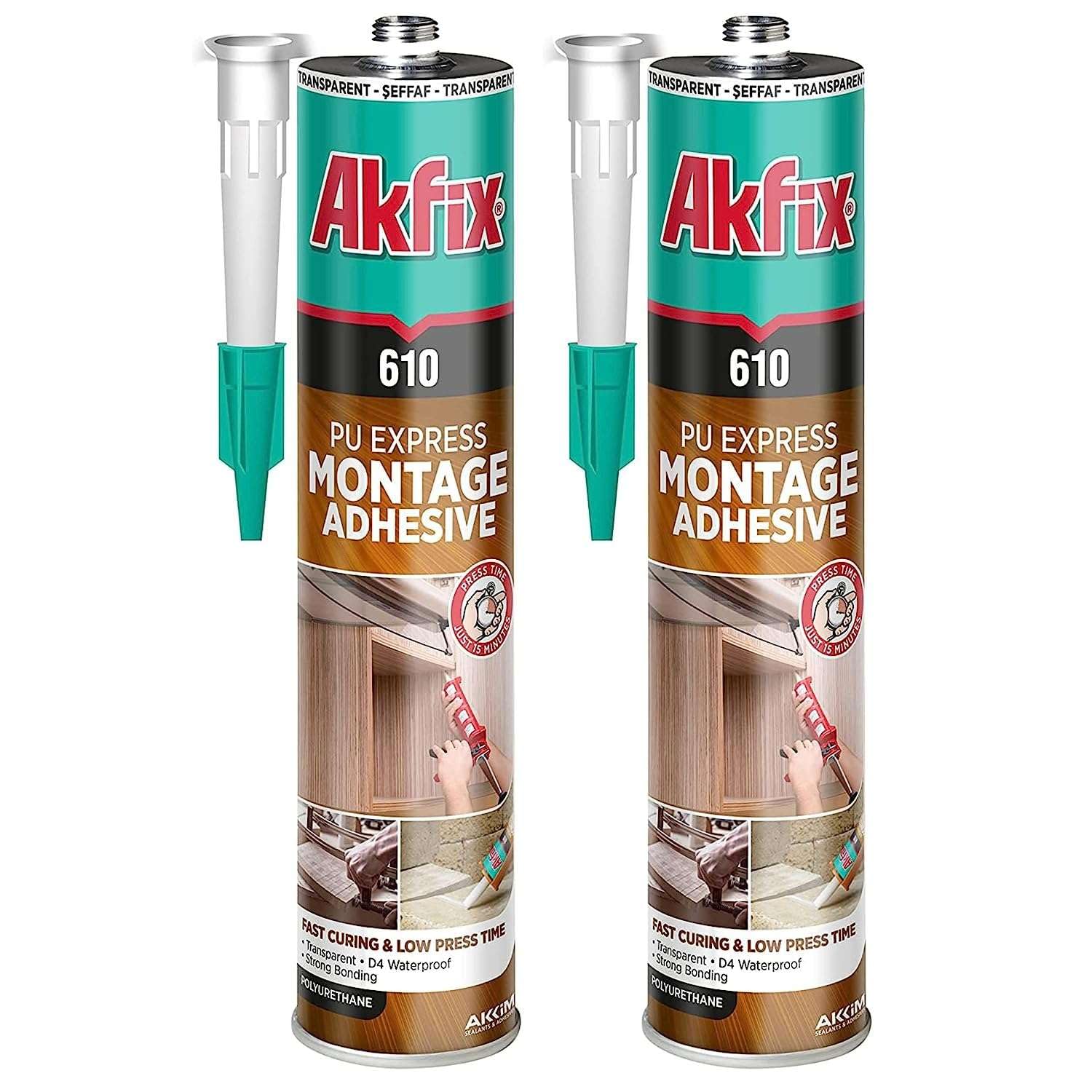 Akfix 610 Pu No Nail Pro Adhesivo Clear-10.5 Oz/310Ml