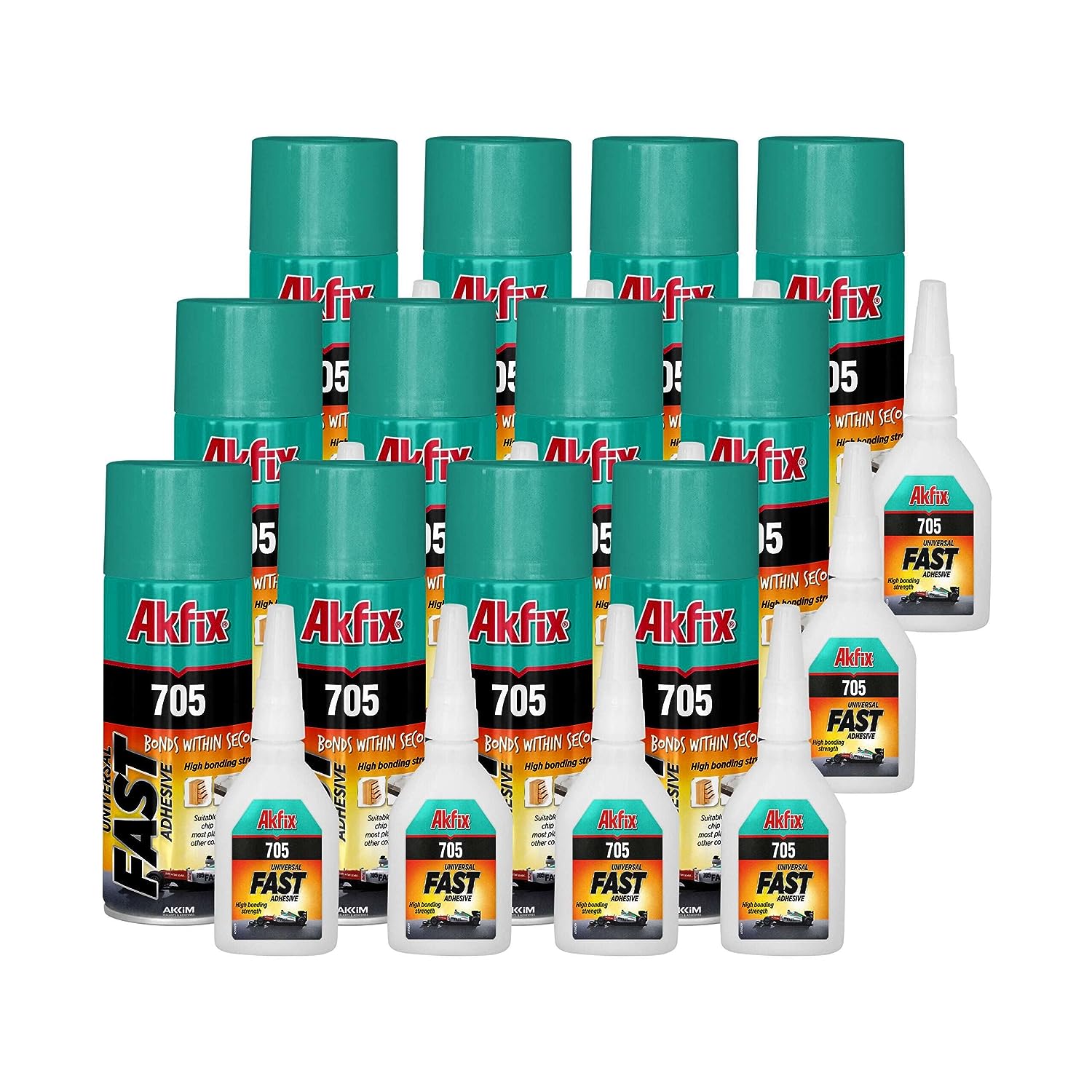 Adhesivo superrápido Akfix 705 (pegamento CA (1,70 oz.) con activador de adhesivo en aerosol (6,70 fl oz.))