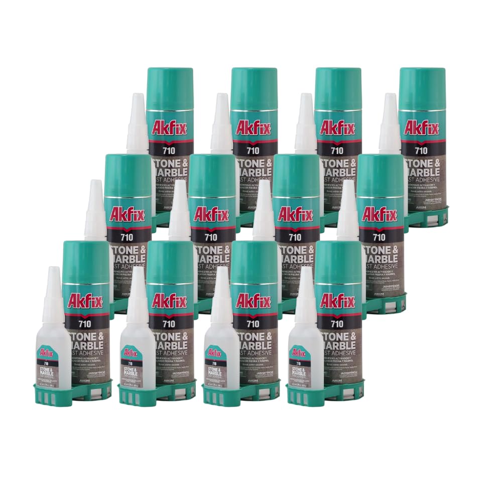 Akfix 710 Stone & Marble Kit (CA Glue 1.70 oz.) with Spray Adhesive Activator (6.70 fl oz.)