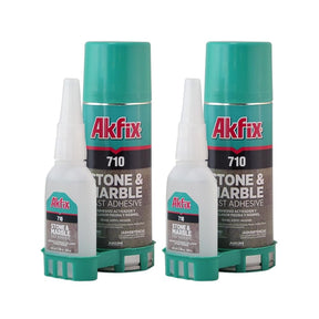 Akfix 710 Kit de piedra y mármol (pegamento CA 1.70 oz.) con activador de adhesivo en aerosol (6.70 fl oz.)