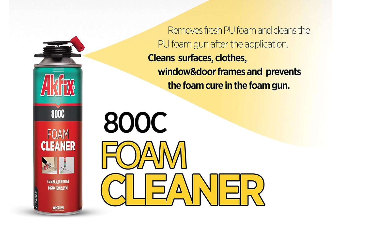 Akfix 800C Foam Cleaner 17.6 oz/500ml - Akfixstore 1 Pack