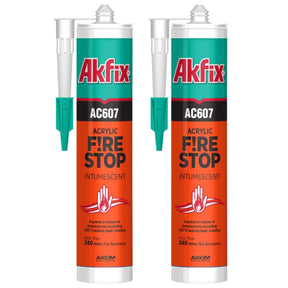 Akfix AC607 Sellador acrílico resistente al fuego, blanco, 10,5 oz/310 ml