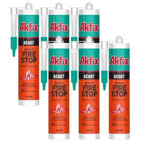 Akfix AC607 Sellador acrílico resistente al fuego, blanco, 10,5 oz/310 ml