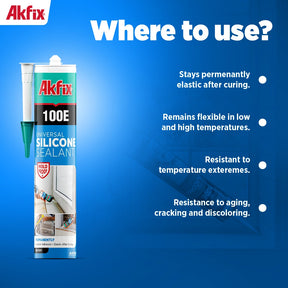 Akfix 100E Silicona Universal 9.5 Oz/280Ml