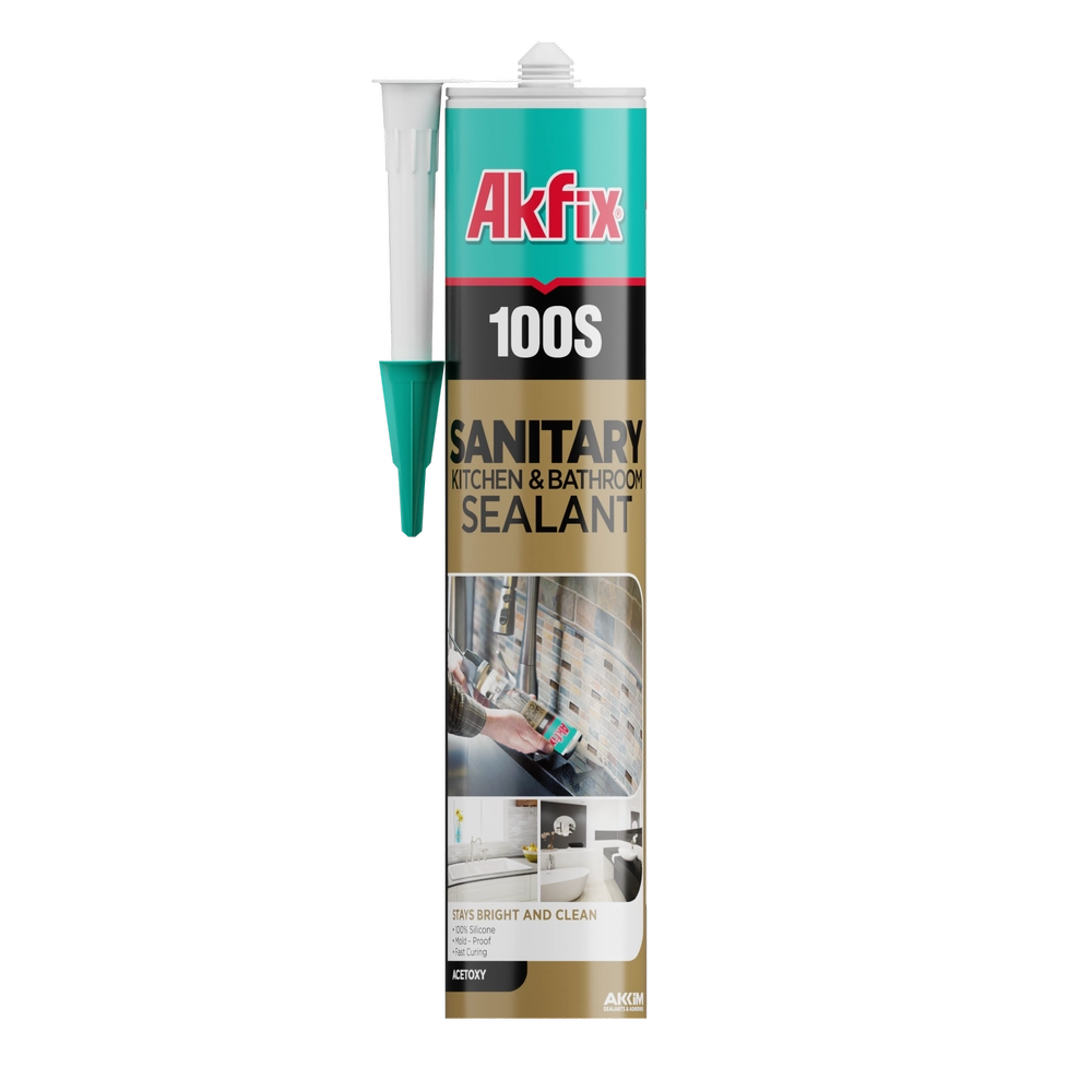 Akfix 100S Cocina y Baño Silicona 9.5 Oz/280Ml