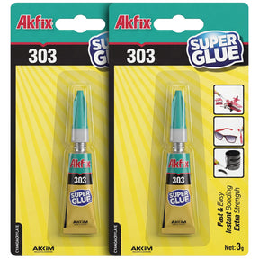 Akfix 303 Super Glue, High-Strength Instant Adhesive, 3g