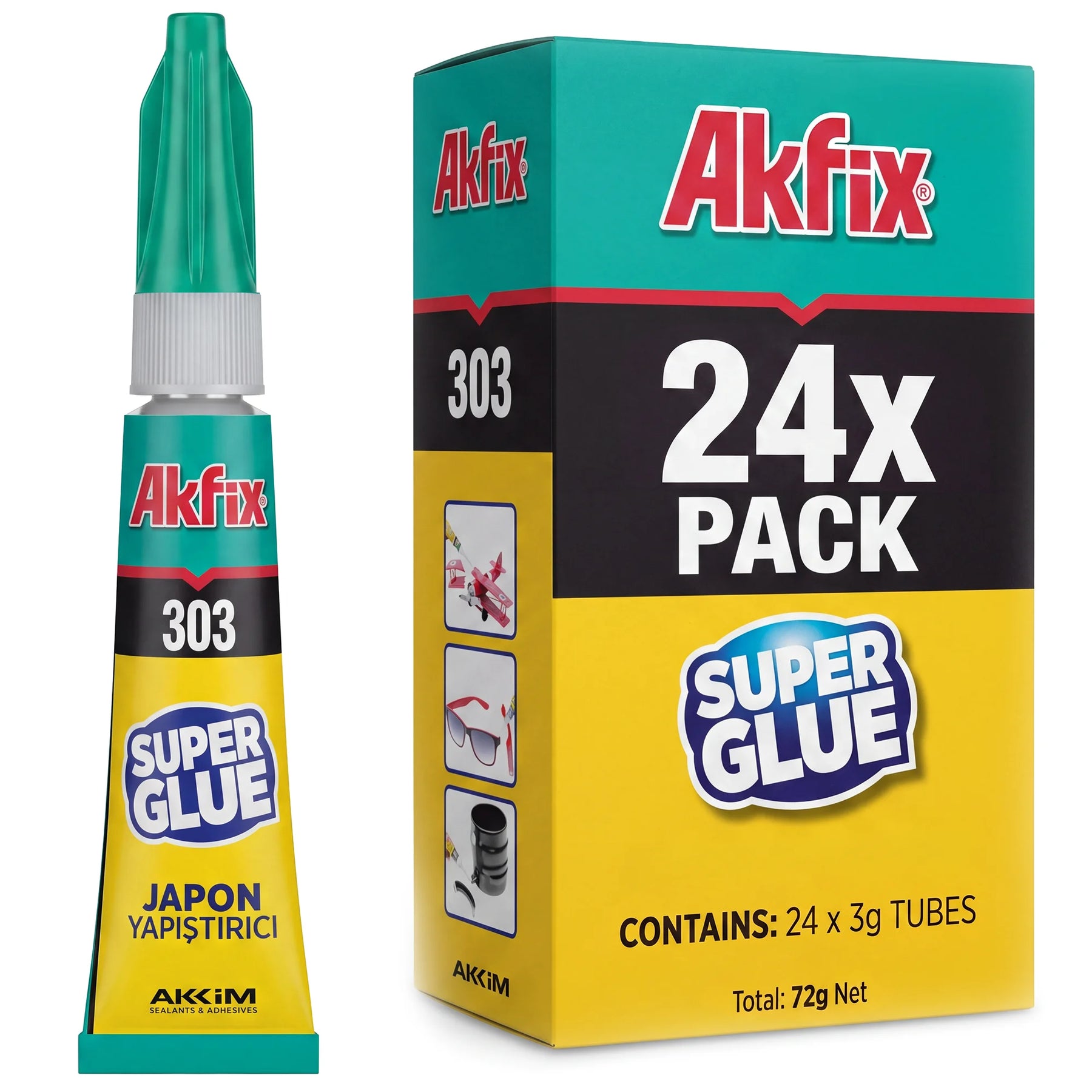 Akfix 303 Super Glue, High-Strength Instant Adhesive, 3g