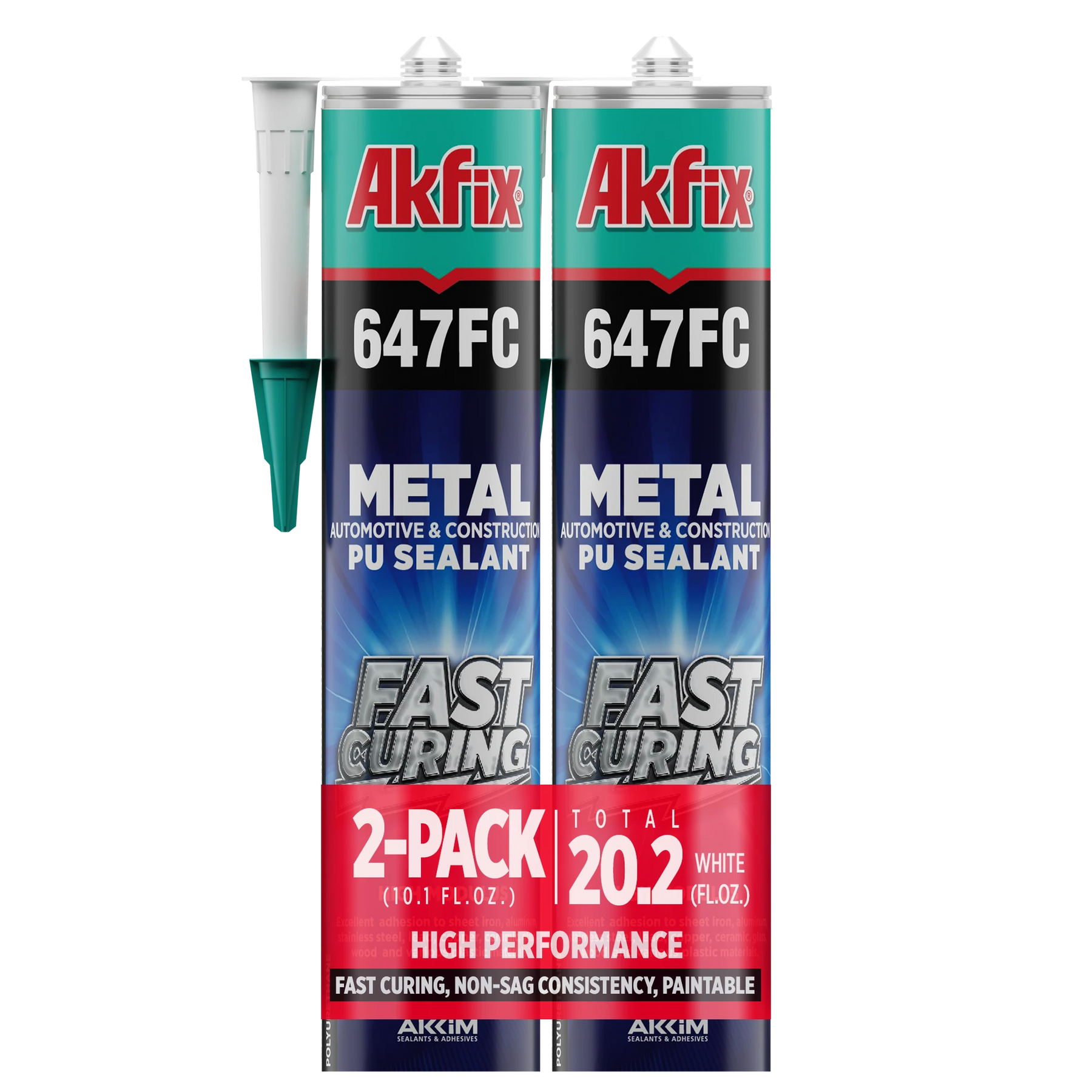 Akfix 647FC Fast Curing White Seam Sealer Automotive – Polyurethane Adhesive, 10.1 fl oz