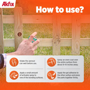 Akfix 705  Superfast Adhesive (CA Glue (1.70 oz.) with Spray Adhesive Activator (6.70 fl oz.))