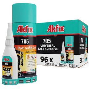 Akfix 705 Superfast Adhesive (CA Glue (0.80 fl oz) with Spray Adhesive Activator (3.30 fl oz))