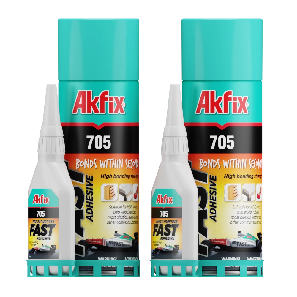 Akfix 705 Superfast Adhesive (CA Glue (0.80 fl oz) with Spray Adhesive Activator (3.30 fl oz))