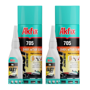 Akfix 705 Superfast Adhesive (CA Glue (0.80 fl oz) with Spray Adhesive Activator (3.30 fl oz))