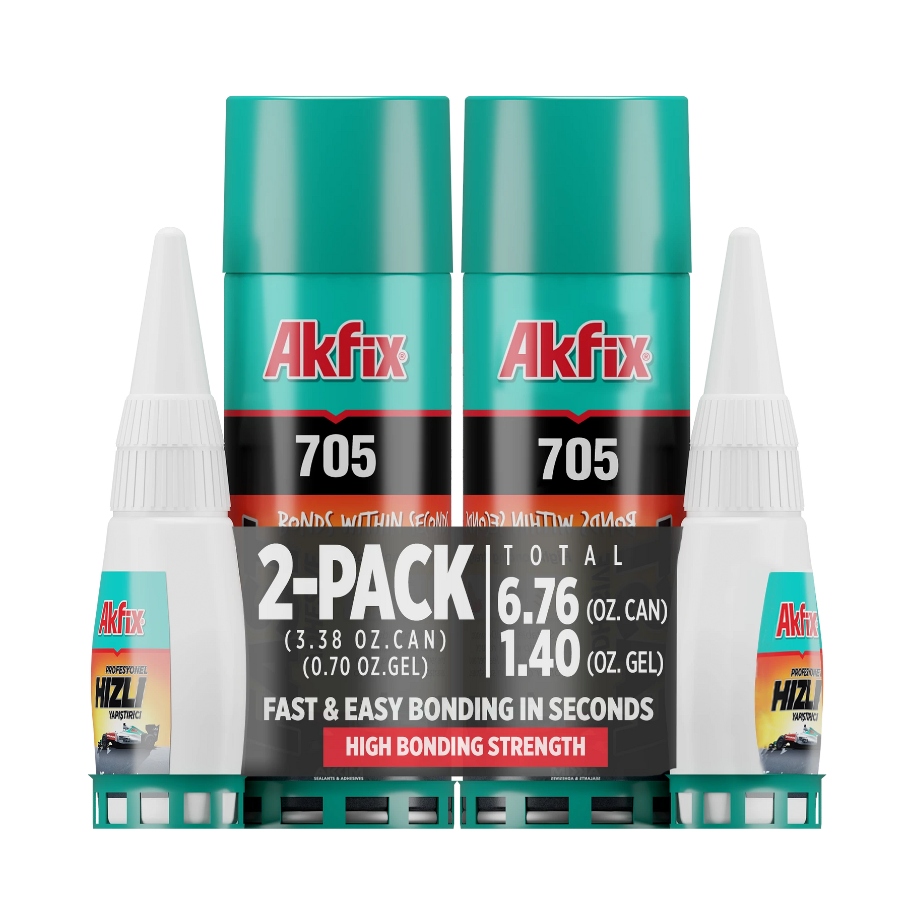 Adhesivo superrápido Akfix 705 (pegamento CA (0,80 oz) con activador de adhesivo en aerosol (3,30 fl oz))