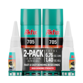 Adhesivo superrápido Akfix 705 (pegamento CA (0,80 oz) con activador de adhesivo en aerosol (3,30 fl oz))