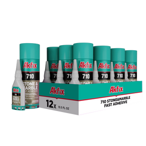 Akfix 710 Kit de piedra y mármol (pegamento CA 1.70 oz.) con activador de adhesivo en aerosol (6.70 fl oz.)