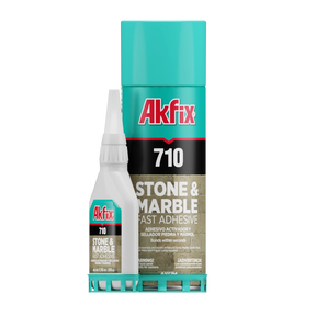Akfix 710 Kit de piedra y mármol (pegamento CA 1.70 oz.) con activador de adhesivo en aerosol (6.70 fl oz.)
